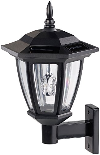 Luminea Solar Wandleuchte: Nostalgische Solar-LED-Wand-Leuchte für außen, weißes Licht, 25 Lumen (Wandleuchte Solar außen, Solarlampen Wand, Wandlampe) von Luminea