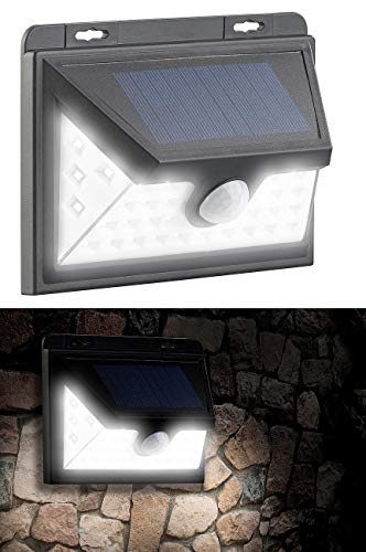 Luminea Solarwandleuchten: Solar-LED-Wandleuchte mit Bewegungs-Sensor & Akku, 350 Lumen, 7,2 Watt (Bewegungsmelder mit Licht, Balkon Solarleuchten, Dachrinnenleuchten Funktion) von Luminea