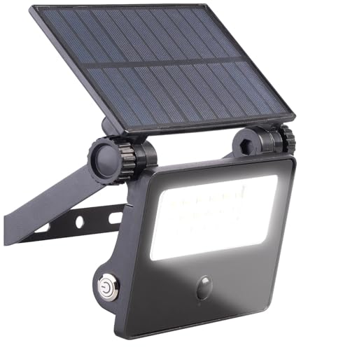 Luminea Solar Bewegungsmelder: Solar-LED-Wandfluter mit PIR-Bewegungssensor, 700 lm, 1.800 mAh, IP65 (Strahler Solar Bewegungsmelder, LED-Leuchte, Fluter) von Luminea