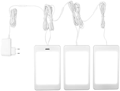 Luminea Unterbauleuchten: 3er-Set LED-Unterbaupanels mit IR-Sensor, 36 SMD-LEDs, 370 lm, 5,5 W (Panel, Küchenlampen, Schrankbeleuchtung Bewegungssensor) von Luminea