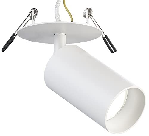 Luminea Wand- und Deckenleuchte: Schwenkbarer Alu-Wand- & Deckenspot, GU10-Fassung, 1-flammig, weiß (LED-Spot Fassung, Schwenkbare LED-Spot-Fassung, Küche) von Luminea