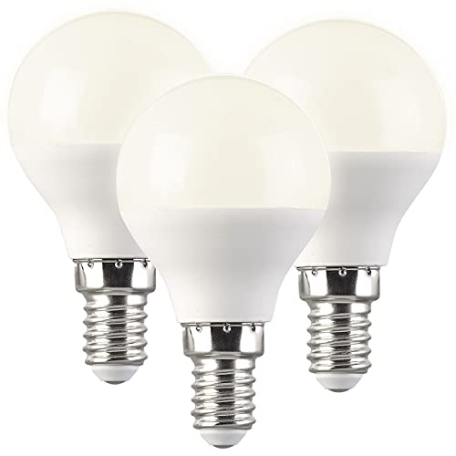 Luminea LED Tropfen: 3er-Set LED-Lampe Tropfenform P45, E14 5W (ersetzt 40W) 400lm warmweiß (Warmweiße E14 LED-Birnen, Leuchtmittel E14 warmweiß, Beleuchtung) von Luminea