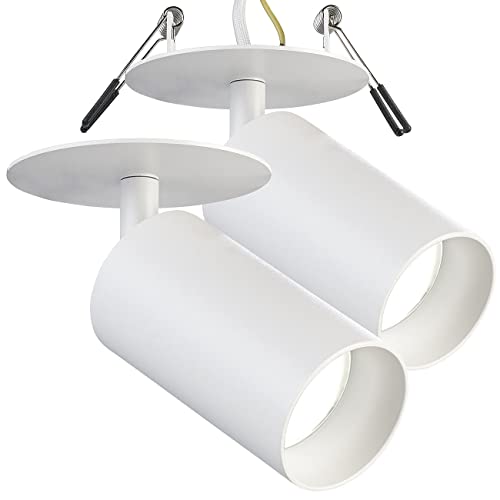 Luminea Wand- und Deckenleuchte: 2er-Set schwenkbarer Wand- und Deckenspots mit GU10-Fassung, weiß, (LED-Spot Fassungen, Schwenkbare LED-Spot-Fassungen) von Luminea