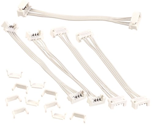 Luminea Zubehör zu WLAN LED Streifen Set: 5er-Set Verbindungs-Kabel für RGB-LED-Streifen der Serie LAC (WLAN-LED-Streifen-Set in RGB, LED-Lichtband WLAN, Adapter, Bluetooth) von Luminea