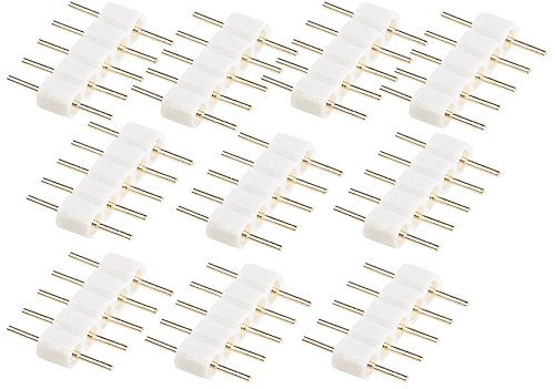 Luminea Zubehör zu LED-Schlauch RGBW: 10er-Set Verbindungs-Stecker für RGBW-LED-Streifen der Serie LAX (RGB-LED-Set, Smart-LED-Streifen, Adapter, Bluetooth) von Luminea