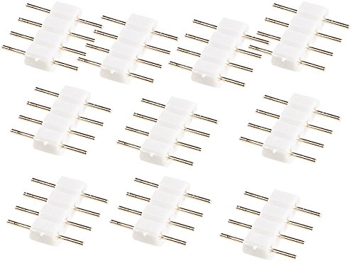 Luminea Zubehör zu LED-Strips Alexa: 10er-Set Verbindungs-Stecker für LED-Streifen Serie LAC, LAK, LAM, LAT (LED-Licht-Band zuschneidbar, LED Strip, Unterbauleuchte) von Luminea