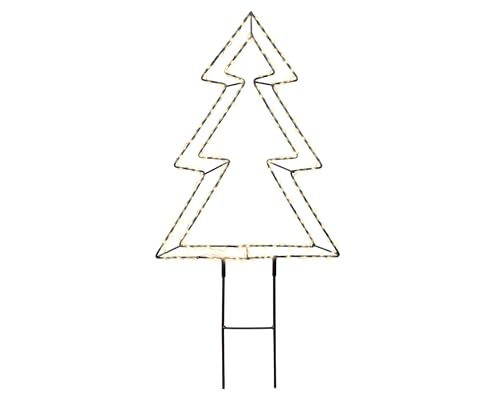 LED Gartenstecker Weihnachtsbaum 40cm Metall - Indoor & Outdoor - Gartenbeleuchtung Weihnachten - Weihnachtsbeleuchtung für Garten & Balkon - Gartendeko Weihnachtsdeko Beleuchtung - Schwarz Warmweiß von Lumineo