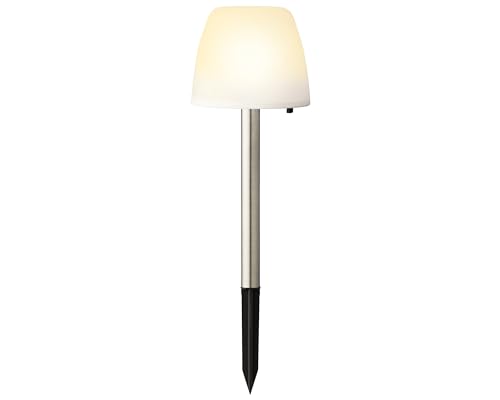LED Solarleuchte 28cm für außen Garten Balkonkasten Dauerbetrieb 6h warmweiß - Solar Gartenleuchte Gartenstecker Solarstecker Stableuchte Kunststoff von Lumineo