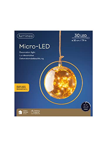 Lumineo 486317 Micro LED Kugel amber 20 cm von Lumineo