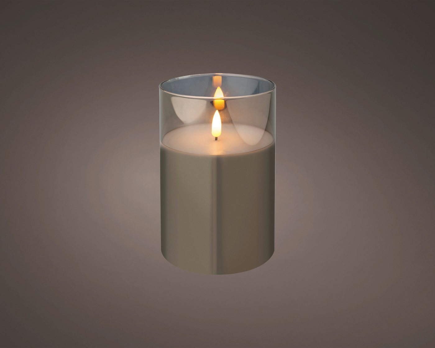 Lumineo Dekofigur LED Kerze Wachs Glas rauchgrau/warmweiss 15 cm Lumineo Dekofigur LED Kerze Wachs Glas rauchgrau/warmweiss 15 cm von Lumineo