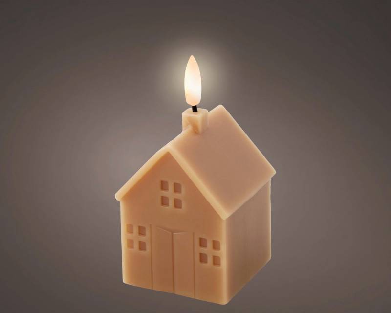 Lumineo Dekofigur LED Kerze Wachs braun/warmweiss 6x6x11,3cm Lumineo Dekofigur LED Kerze Wachs braun/warmweiss 6x6x11,3cm von Lumineo