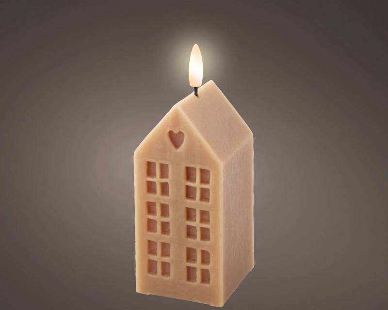 Lumineo Dekofigur LED Kerze Wachs braun/warmweiss 6x6x14,8cm Lumineo Dekofigur LED Kerze Wachs braun/warmweiss 6x6x14,8cm von Lumineo