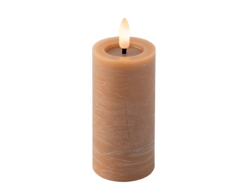 Lumineo Dekofigur LED Kerze Wachs hellbraun/warmweiss 12,5cm von Lumineo