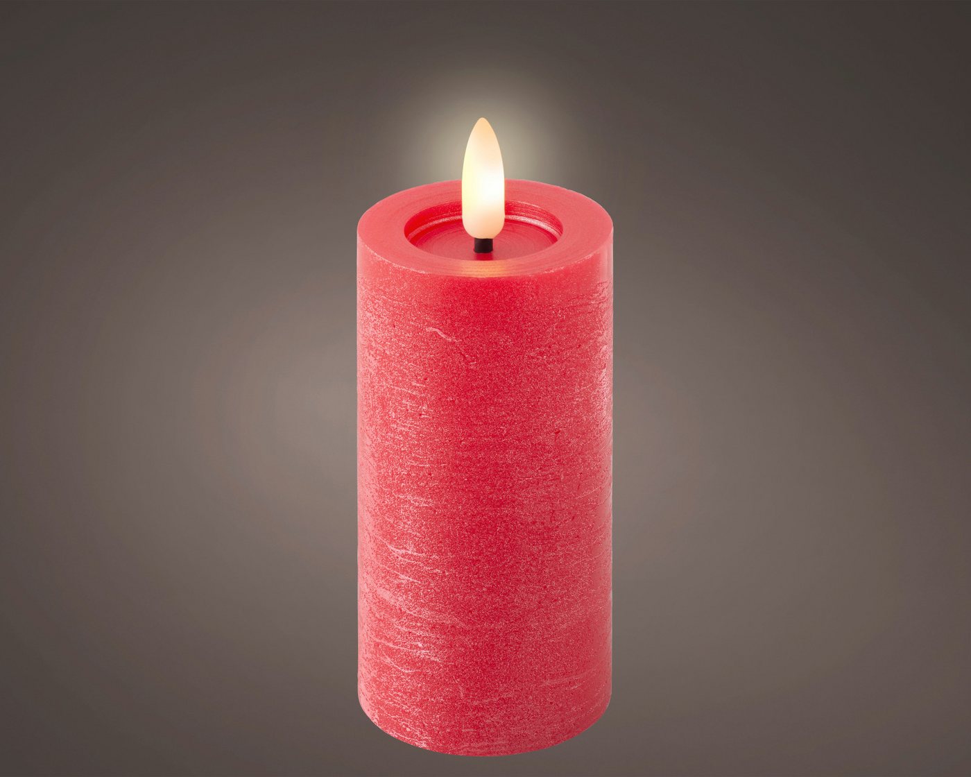 Lumineo Dekofigur LED Kerze Wachs weihnachtsrot/warmes weiss 12,5cm von Lumineo