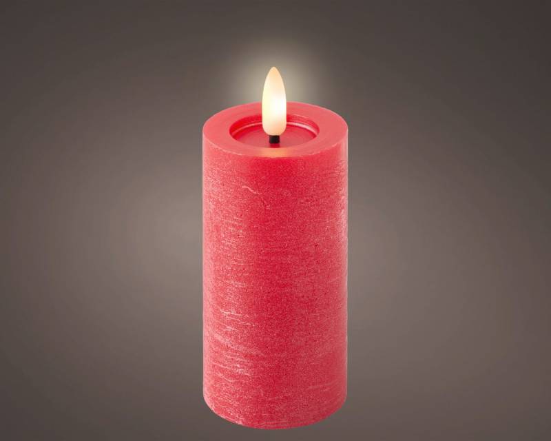 Lumineo Dekofigur LED Kerze Wachs weihnachtsrot/warmes weiss 12,5cm von Lumineo