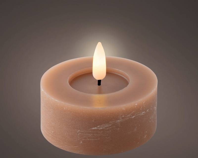 Lumineo Dekofigur LED Teelicht Wachs hellbraun/warmweiss 3cm von Lumineo