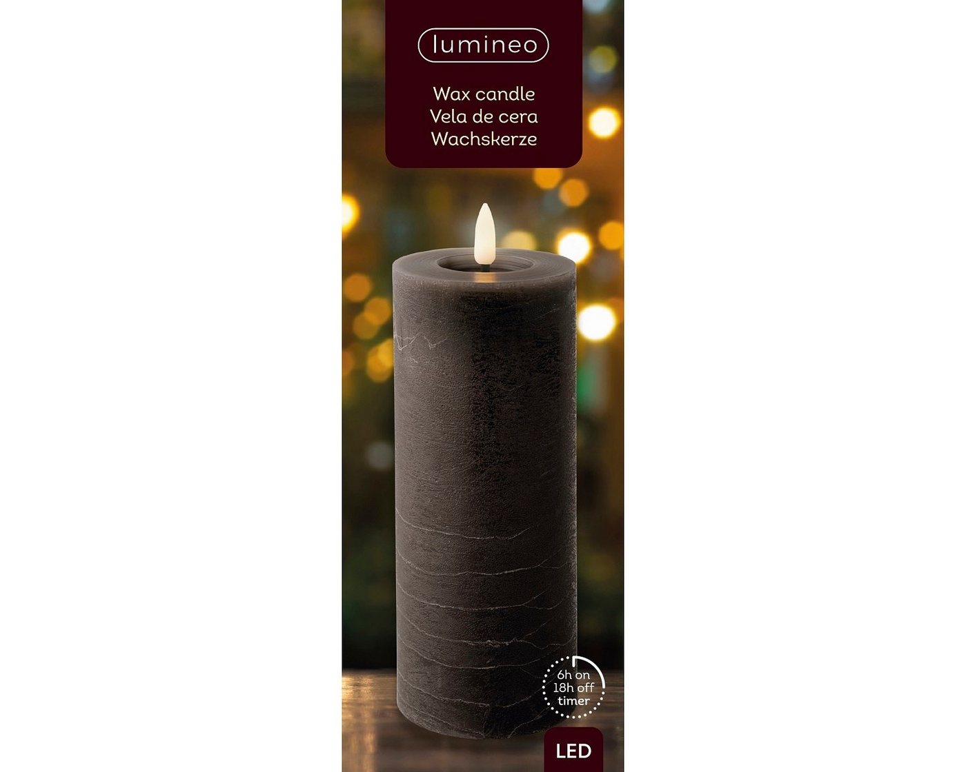 Lumineo LED-Christbaumkerzen Lumineo LED Wachskerze Grau 19 x 7 cm, batteriebetrieben, Batteriebetrieben, 6h-Timer, Indoor Lumineo LED-Christbaumkerzen Lumineo LED Wachskerze Grau 19 x 7 cm, batteriebetrieben, Batteriebetrieben, 6h-Timer, Indoor von Lumineo