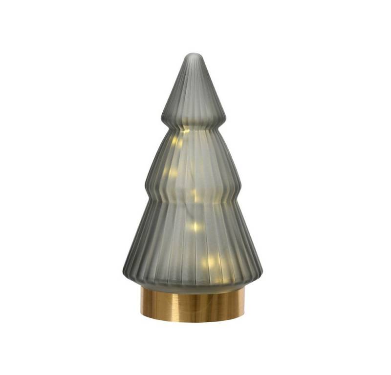 Lumineo LED Dekolicht LED-Baum- aus Glas - matt - ca. Ø 10,5 x 19,5 cm - grau/gold von Lumineo