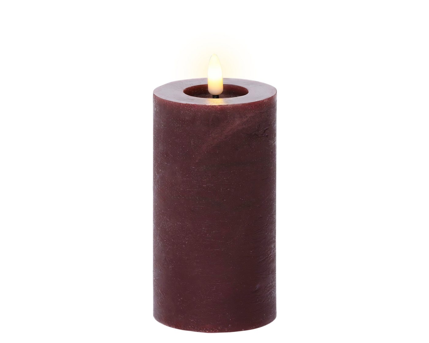 Lumineo LED-Kerze, LED Kerze mit Timerfunktion 7x15cm Wachs Rustik Ochsenblut Warmweiß Lumineo LED-Kerze, LED Kerze mit Timerfunktion 7x15cm Wachs Rustik Ochsenblut Warmweiß von Lumineo