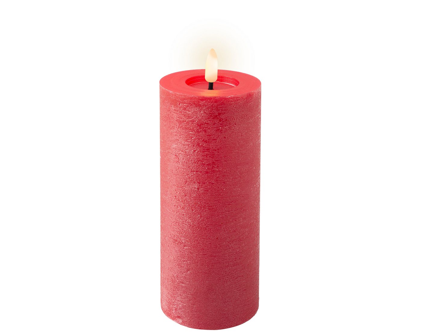 Lumineo LED-Kerze, LED Kerze mit Timerfunktion 7x19cm Wachs Rustik Weihnachtsrot Warmweiß Lumineo LED-Kerze, LED Kerze mit Timerfunktion 7x19cm Wachs Rustik Weihnachtsrot Warmweiß von Lumineo