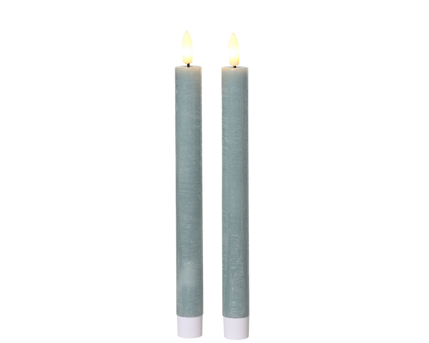 Lumineo LED-Kerze, LED Kerzen mit Timerfunktion 24cm Wachs 2er Set Hellblau / Warmweiß Lumineo LED-Kerze, LED Kerzen mit Timerfunktion 24cm Wachs 2er Set Hellblau / Warmweiß von Lumineo