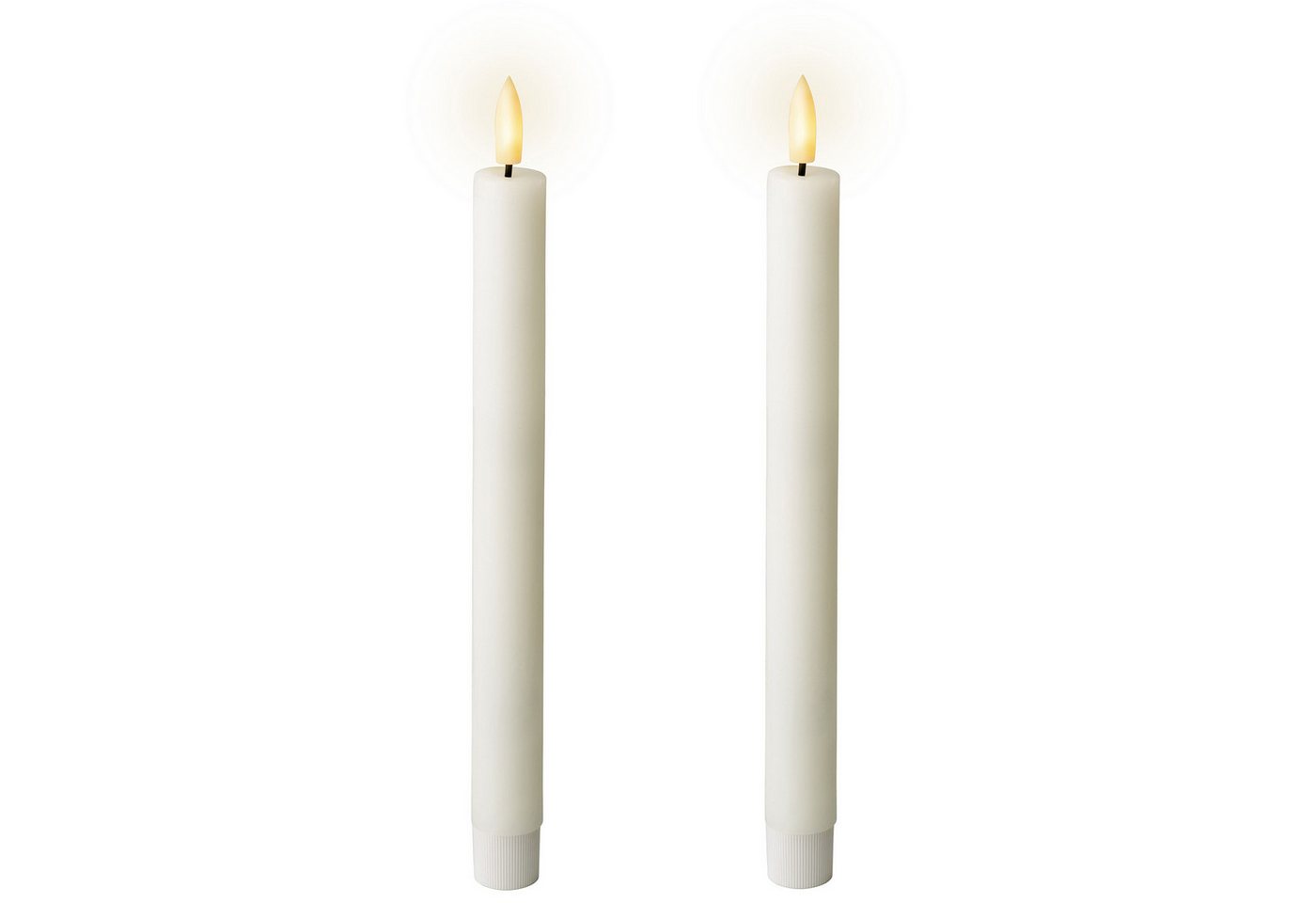 Lumineo LED-Kerze, LED Kerzen mit Timerfunktion 24cm Wachs 2er Set Weiß / Warmweiß Lumineo LED-Kerze, LED Kerzen mit Timerfunktion 24cm Wachs 2er Set Weiß / Warmweiß von Lumineo