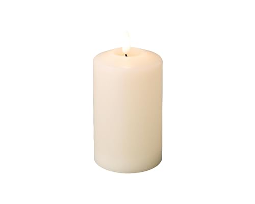 Lumineo LED Kerze mit Timerfunktion 7,5x14,5cm Wachs - flackernde Flamme Effekt - Echtwachskerze batteriebetrieben - Wachskerze Stumpenkerze - Creme Warmweiß Lumineo LED Kerze mit Timerfunktion 7,5x14,5cm Wachs - flackernde Flamme Effekt - Echtwachskerze batteriebetrieben - Wachskerze Stumpenkerze - Creme Warmweiß von Lumineo
