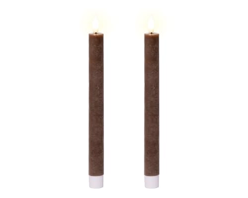 Lumineo LED Kerzen mit Timerfunktion 24cm Wachs - 2er Set Echtwachskerzen batteriebetrieben - flackernde Flamme Effekt - Wachskerzen Stabkerzen Rustik Dunkelbraun Warmweiß Lumineo LED Kerzen mit Timerfunktion 24cm Wachs - 2er Set Echtwachskerzen batteriebetrieben - flackernde Flamme Effekt - Wachskerzen Stabkerzen Rustik Dunkelbraun Warmweiß von Lumineo