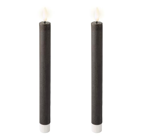 Lumineo LED Kerzen mit Timerfunktion 24cm Wachs - 2er Set Echtwachskerzen batteriebetrieben - flackernde Flamme Effekt - Wachskerzen Stabkerzen Rustik Dunkelgrau Warmweiß Lumineo LED Kerzen mit Timerfunktion 24cm Wachs - 2er Set Echtwachskerzen batteriebetrieben - flackernde Flamme Effekt - Wachskerzen Stabkerzen Rustik Dunkelgrau Warmweiß von Lumineo