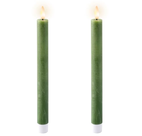 Lumineo LED Kerzen mit Timerfunktion 24cm Wachs - 2er Set Echtwachskerzen batteriebetrieben - flackernde Flamme Effekt - Wachskerzen Stabkerzen Rustik Dunkelgrün Warmweiß Lumineo LED Kerzen mit Timerfunktion 24cm Wachs - 2er Set Echtwachskerzen batteriebetrieben - flackernde Flamme Effekt - Wachskerzen Stabkerzen Rustik Dunkelgrün Warmweiß von Lumineo