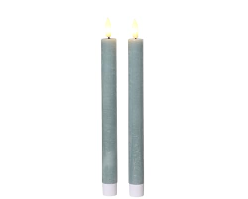 Lumineo LED Kerzen mit Timerfunktion 24cm Wachs - 2er Set Echtwachskerzen batteriebetrieben - flackernde Flamme Effekt - Wachskerzen Stabkerzen Rustik Hellblau Warmweiß Lumineo LED Kerzen mit Timerfunktion 24cm Wachs - 2er Set Echtwachskerzen batteriebetrieben - flackernde Flamme Effekt - Wachskerzen Stabkerzen Rustik Hellblau Warmweiß von Lumineo
