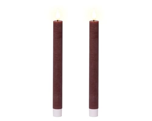 Lumineo LED Kerzen mit Timerfunktion 24cm Wachs - 2er Set Echtwachskerzen batteriebetrieben - flackernde Flamme Effekt - Wachskerzen Stabkerzen Rustik Ochsenblut Warmweiß Lumineo LED Kerzen mit Timerfunktion 24cm Wachs - 2er Set Echtwachskerzen batteriebetrieben - flackernde Flamme Effekt - Wachskerzen Stabkerzen Rustik Ochsenblut Warmweiß von Lumineo