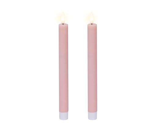 Lumineo LED Kerzen mit Timerfunktion 24cm Wachs - 2er Set Echtwachskerzen batteriebetrieben - flackernde Flamme Effekt - Wachskerzen Stabkerzen Rustik Rosa Warmweiß Lumineo LED Kerzen mit Timerfunktion 24cm Wachs - 2er Set Echtwachskerzen batteriebetrieben - flackernde Flamme Effekt - Wachskerzen Stabkerzen Rustik Rosa Warmweiß von Lumineo
