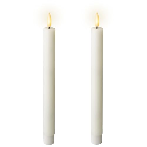 Lumineo LED Kerzen mit Timerfunktion 24cm Wachs - 2er Set Echtwachskerzen batteriebetrieben - flackernde Flamme Effekt - Wachskerzen Stabkerzen Rustik Weiß Warmweiß Lumineo LED Kerzen mit Timerfunktion 24cm Wachs - 2er Set Echtwachskerzen batteriebetrieben - flackernde Flamme Effekt - Wachskerzen Stabkerzen Rustik Weiß Warmweiß von Lumineo