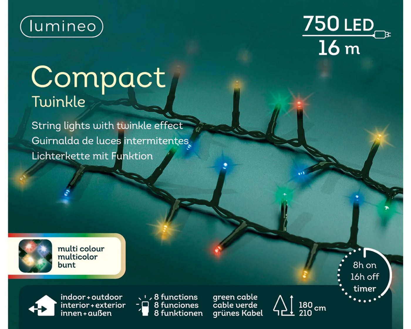 Lumineo LED-Lichterkette Lumineo Lichterkette 750 LEDs 16m von Lumineo