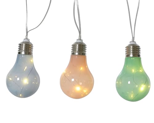 LED Solar Lichterkette Glühbirnen 4,5m - Solarlichterkette mit Glitzereffekt für Garten Balkon - Solarkette Gartenbeleuchtung Partylichterkette - Beleuchtung Außen Gartendeko Pastell Warmweiß von Lumineo