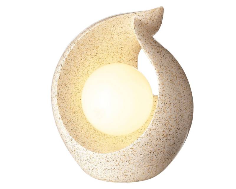 Lumineo LED Solarleuchte, Dauerlicht, warmweiß, LED Solar Tischleuchte 17x13x19cm Keramik gesprenkelt Warmweiß von Lumineo