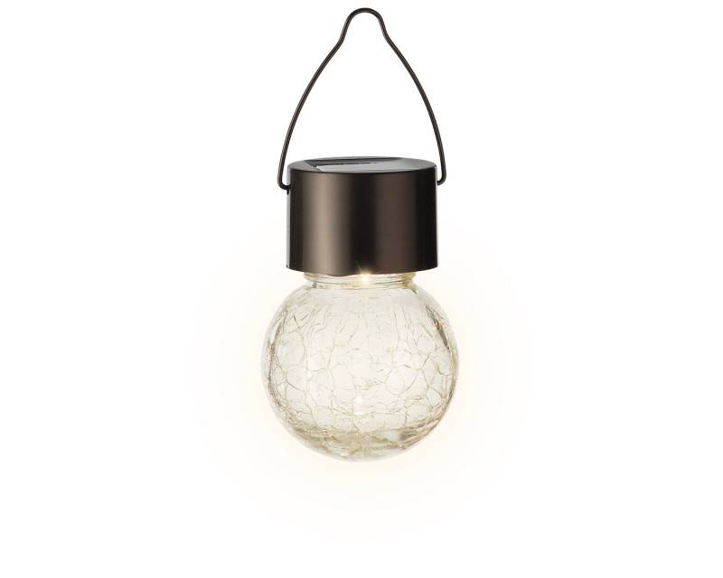Lumineo LED Solarleuchte, Dauerlicht, warmweiß, Solar Gartenleuchte LED Kugel Glühbirne Glas 6x9cm 1 Stück Warmweiß von Lumineo