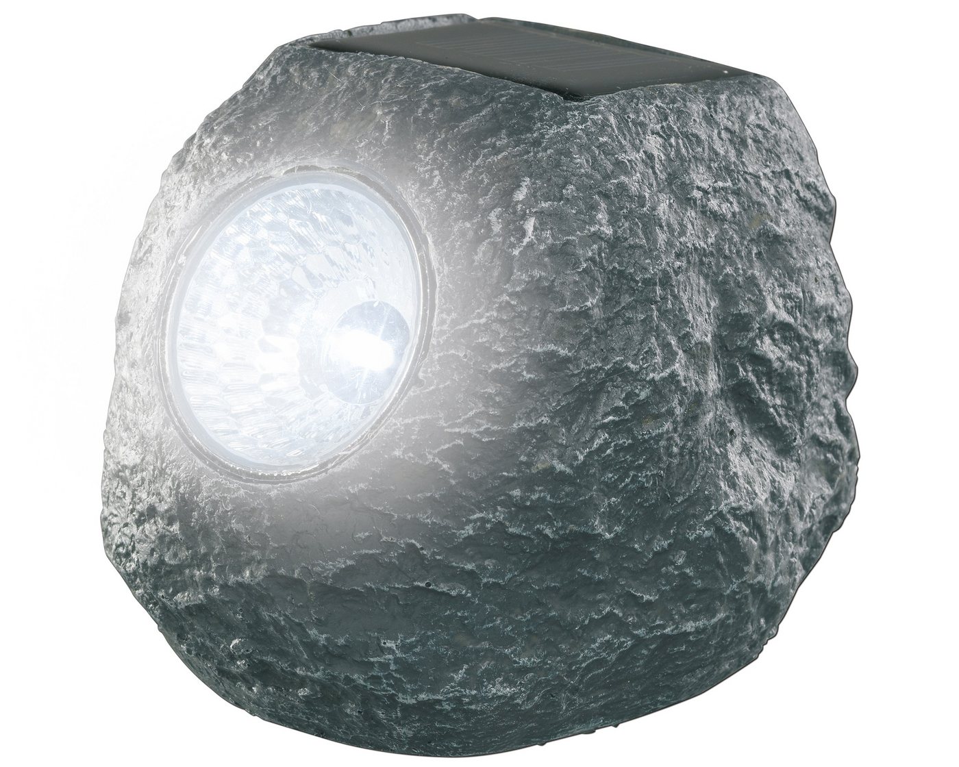 Lumineo LED Solarleuchte, Dauerlicht, kaltweiß, Spot Solarleuchte Steinoptik Garten Kunststein 12x10x10cm Grau Lumineo LED Solarleuchte, Dauerlicht, kaltweiß, Spot Solarleuchte Steinoptik Garten Kunststein 12x10x10cm Grau von Lumineo