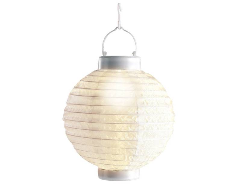 Lumineo Lampion, Dauerlicht, warmweiß, Solar Laterne Outdoor LED Lampion Nylon Gartenleuchte 20x23cm warmweiß von Lumineo