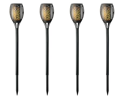 Lumineo Solar Gartenbeleuchtung Fackel Flammeneffekt 61cm Kunststoff 4er Set LED Gartenfackel Solarleuchte für Garten - Stabbeleuchtung Außenleuchte Gartenleuchte - Solarlampen für Außen - Warmweiß Lumineo Solar Gartenbeleuchtung Fackel Flammeneffekt 61cm Kunststoff 4er Set LED Gartenfackel Solarleuchte für Garten - Stabbeleuchtung Außenleuchte Gartenleuchte - Solarlampen für Außen - Warmweiß von Lumineo