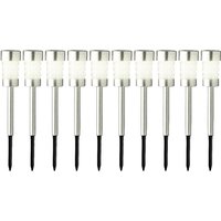 Lumineo Solarleuchte Gartenstecker 10er-Set, Edelstahl von Lumineo