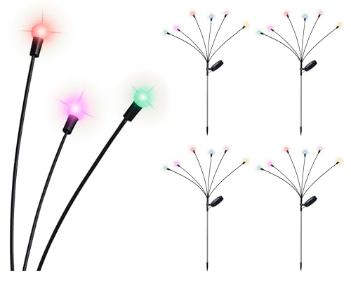 Lumineo Solar Stabbeleuchtung Outdoor 70cm 6 LEDs Kunststoff 4er Set Solarleuchte für Garten - Stablampe Außenleuchte Gartenleuchte - Solarlampen Wegeleuchte Stableuchte Gartendeko zum Stecken Bunt Lumineo Solar Stabbeleuchtung Outdoor 70cm 6 LEDs Kunststoff 4er Set Solarleuchte für Garten - Stablampe Außenleuchte Gartenleuchte - Solarlampen Wegeleuchte Stableuchte Gartendeko zum Stecken Bunt von Lumineo