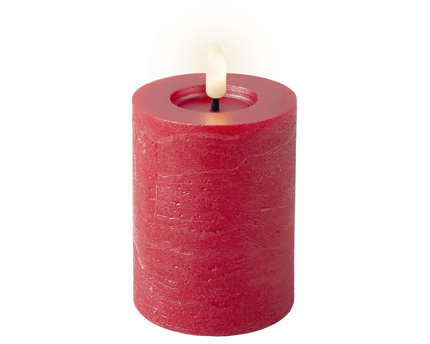 Lumineo Stumpenkerze, LED Kerze mit Timerfunktion 7x11cm Wachs Rustik Rot / Warmweiß Lumineo Stumpenkerze, LED Kerze mit Timerfunktion 7x11cm Wachs Rustik Rot / Warmweiß von Lumineo