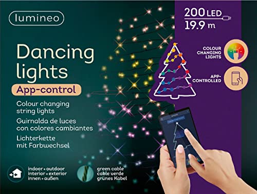 Multi-Coloured Bluetooth Dancing LED String 1995 cm 200 L. von Lumineo