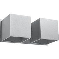 Aluminium Wandleuchte Grau eckig Up Down 2x G9 BRUCCIA von Sollux
