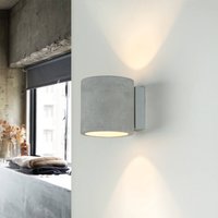 Beton Wandleuchte Up Down rund H: 10 cm klein G9 LED von Sollux