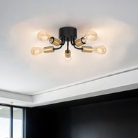 Deckenleuchte Metall Schwarz Gold Retro Design von Luminex