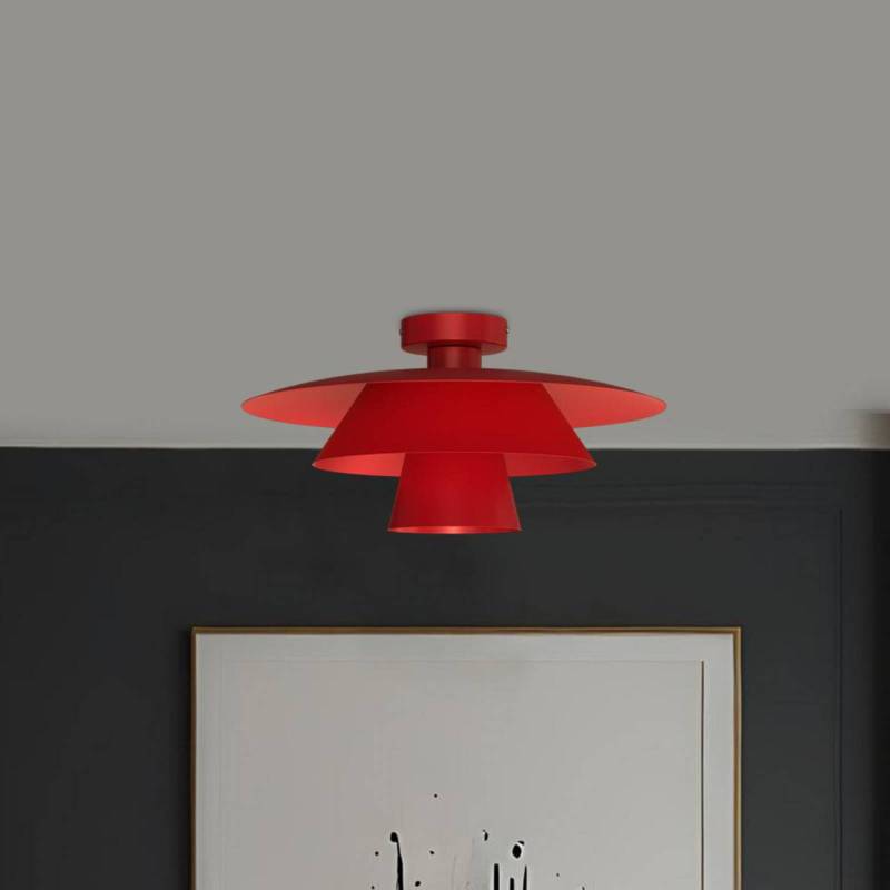 Deckenleuchte Plato, rot, Metall, Ø 38 cm, E27 von Luminex