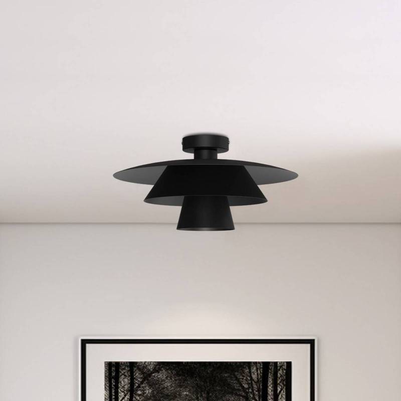 Deckenleuchte Plato, schwarz, Metall, Ø 38 cm, E27 von Luminex